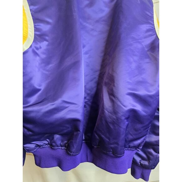 Vintage Starter NBA Los Angeles Lakers Satin Bomber Jacket Men's Sz XL - Picture 6 of 12